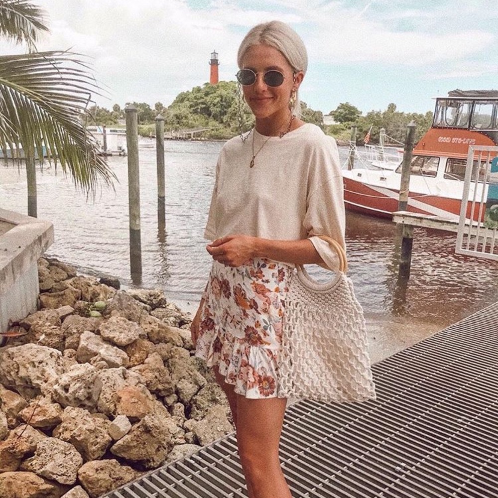 Floral mini skirt